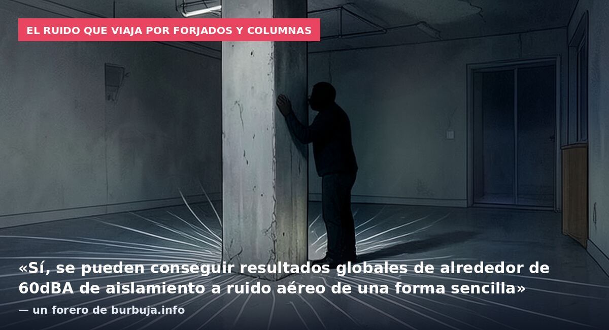 El ruido que viaja por forjados y columnas: «Sí, se pueden conseguir resultados globales de alrededor de 60dBA de aislamiento a ruido aéreo de una forma sencilla» — un forero de burbuja.info