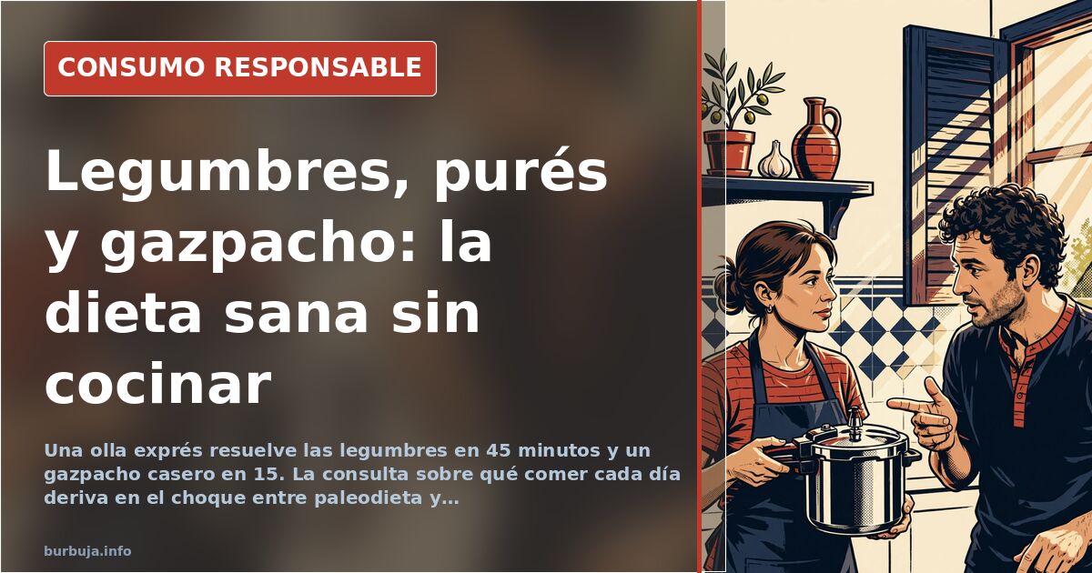 Dieta sana, barata y sin cocinar: purés, legumbres y olla exprés