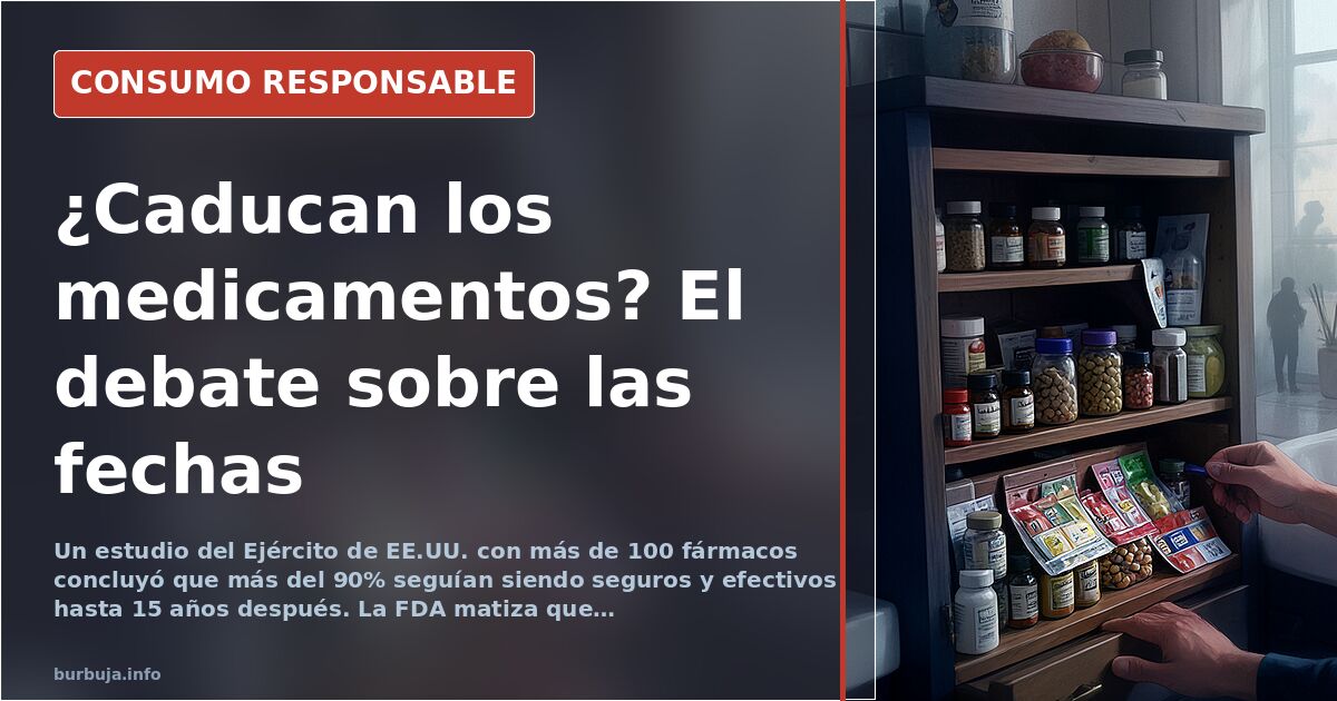 Un estudio del Ejército de EE.UU. avala fármacos 15 años tras caducar