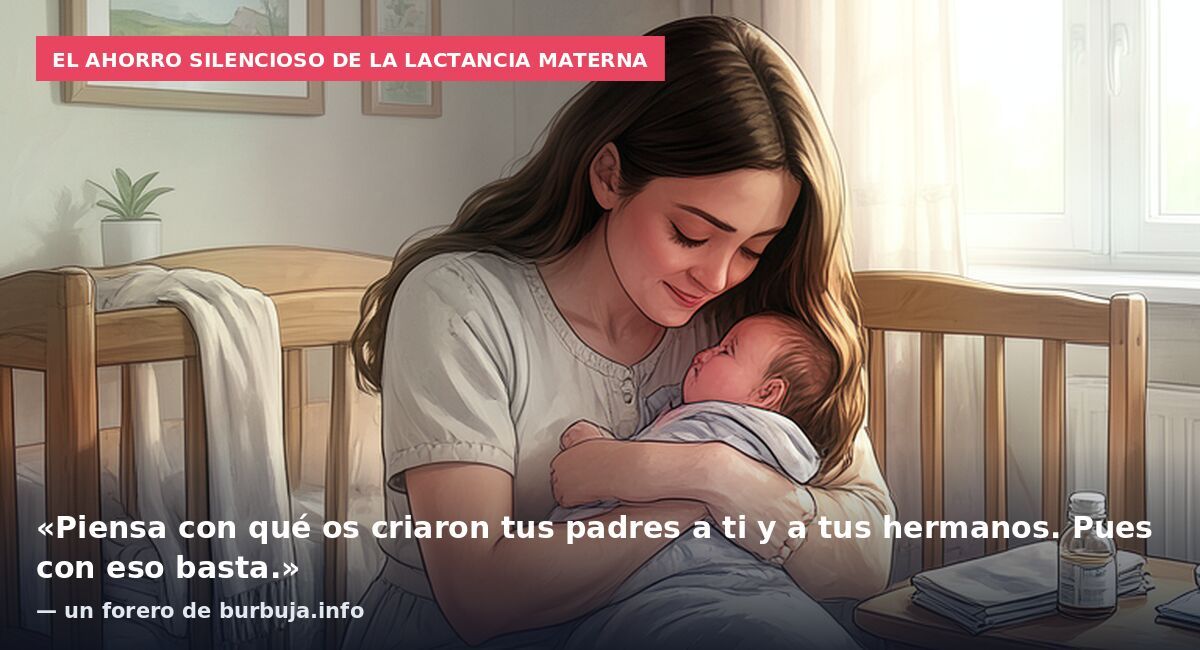 El ahorro silencioso de la lactancia materna: «Piensa con qué os criaron tus padres a ti y a tus hermanos. Pues con eso basta.» — un forero de burbuja.info