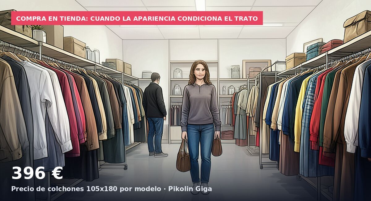 Compra en tienda: cuando la apariencia condiciona el trato: 396 € Precio de colchones 105x180 por modelo · Pikolin Giga
