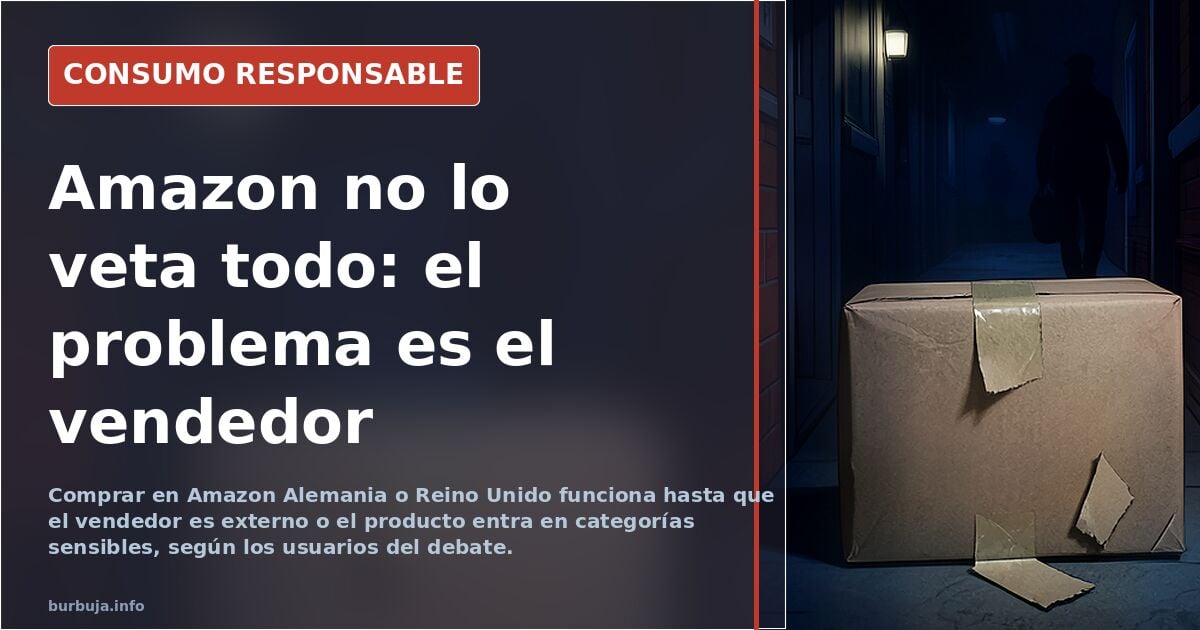 Captura de una ficha de producto en Amazon con el aviso de que el artículo no puede enviarse a la dirección indicada