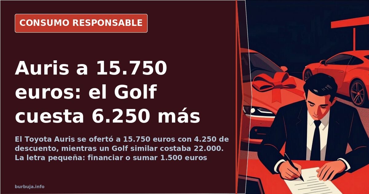 Toyota Auris at 15,750 euros: 4,250 discount vs. Golf at 22,000