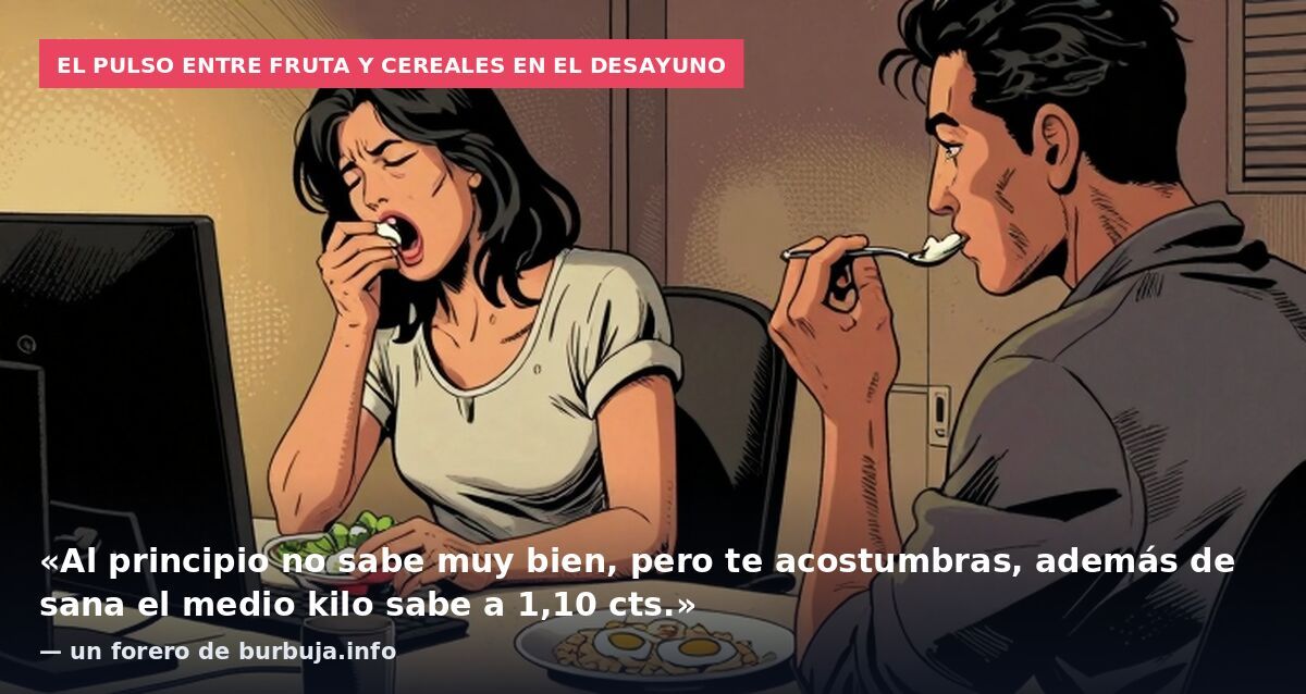 El pulso entre fruta y cereales en el desayuno: «Al principio no sabe muy bien, pero te acostumbras, además de sana el medio kilo sabe a 1,10 cts.» — un forero de burbuja.info