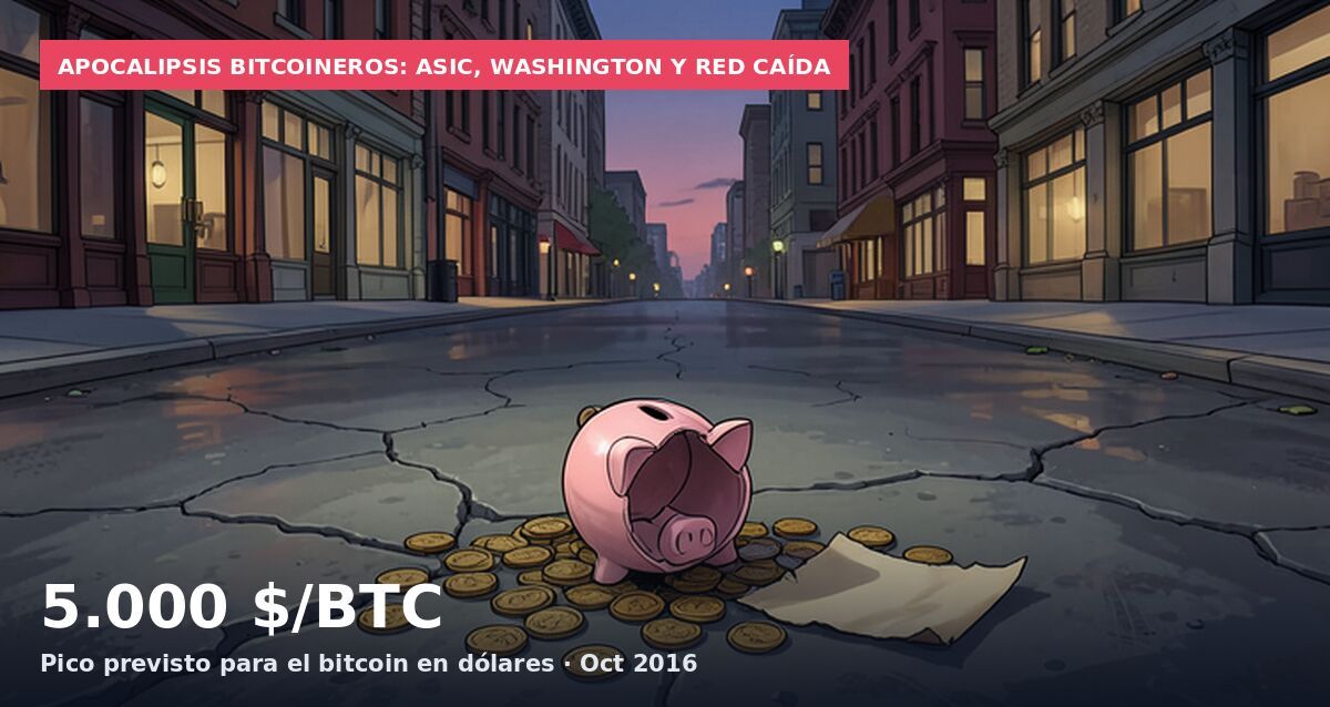Apocalipsis bitcoineros: ASIC, Washington y red caída: 5.000 $/BTC Pico previsto para el bitcoin en dólares · Oct 2016