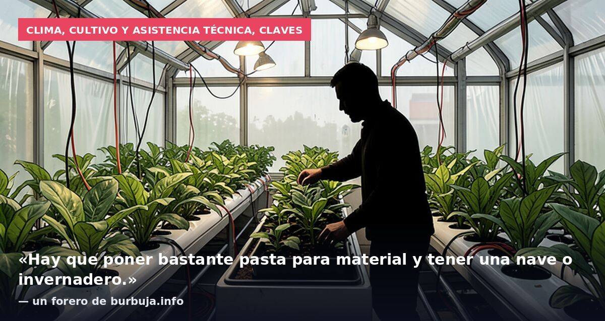 Clima, cultivo y asistencia técnica, claves: «Hay que poner bastante pasta para material y tener una nave o invernadero.» — un forero de burbuja.info
