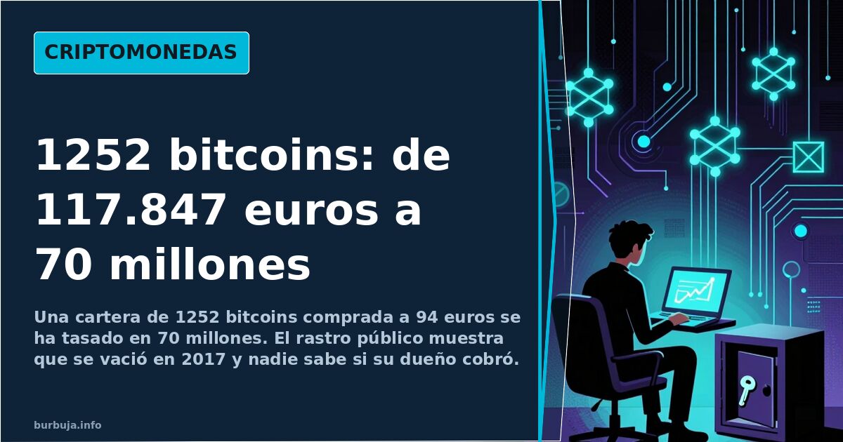 1252 bitcoins a 94 euros en 2013: de apuesta a 70 millones