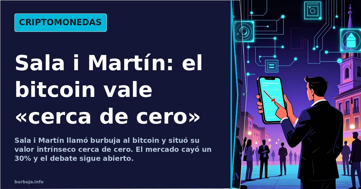 Nodos y circuitos de la red bitcoin en azul y violeta sobre fondo oscuro, ilustrando el debate sobre el valor del bitcoin