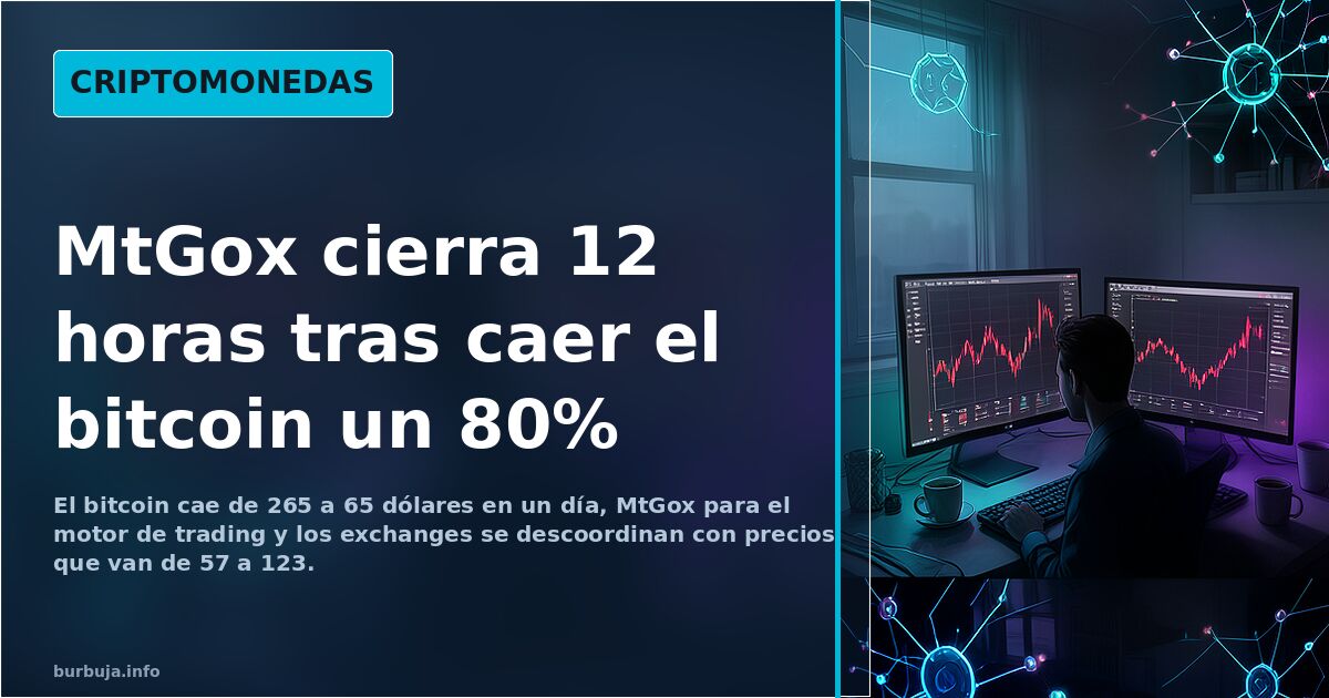 MtGox cierra 12 horas tras caer el bitcoin un 80%