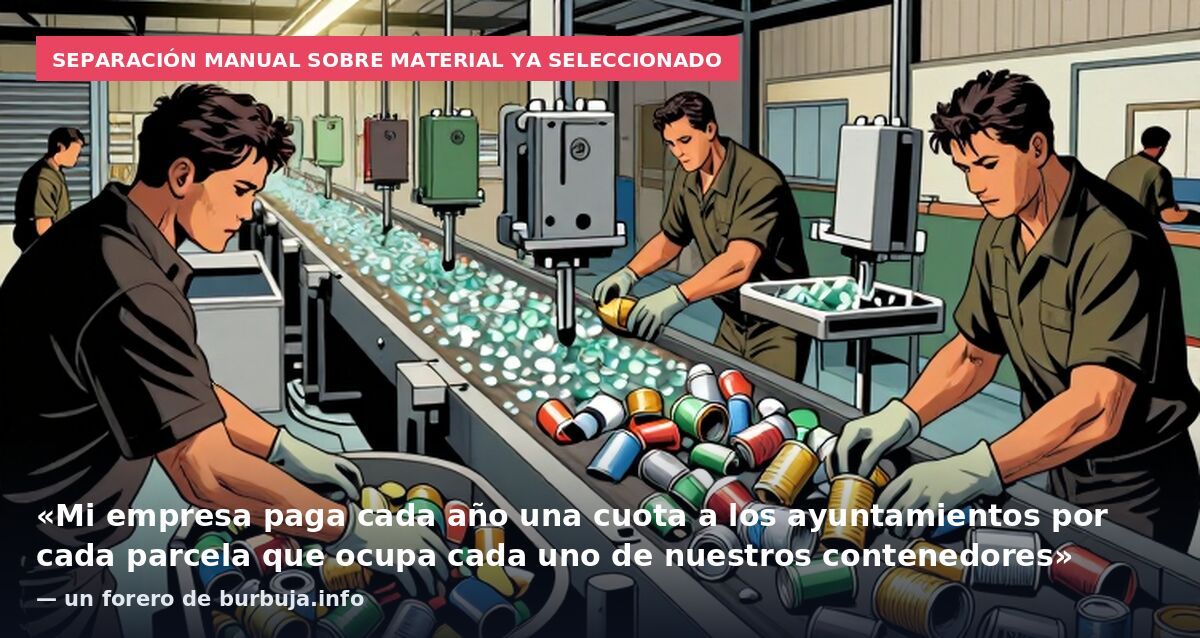 Separación manual sobre material ya seleccionado: «Mi empresa paga cada año una cuota a los ayuntamientos por cada parcela que ocupa cada uno de nuestros contenedores» — un forero de burbuja.info