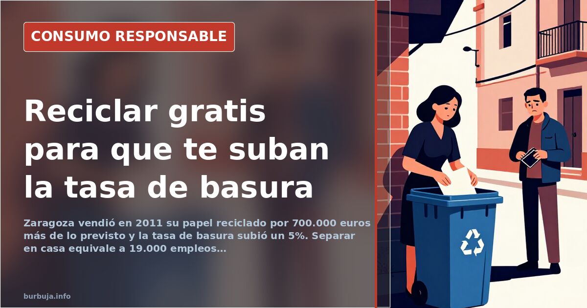 Reciclar: 19.000 empleos que no cobras y una tasa que sube