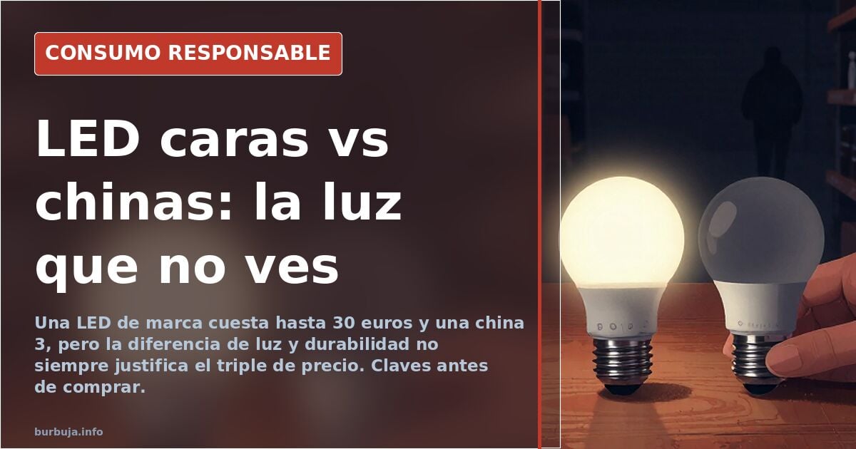 Bombillas LED de distintos precios y casquillos comparadas sobre una mesa para elegir cuál comprar