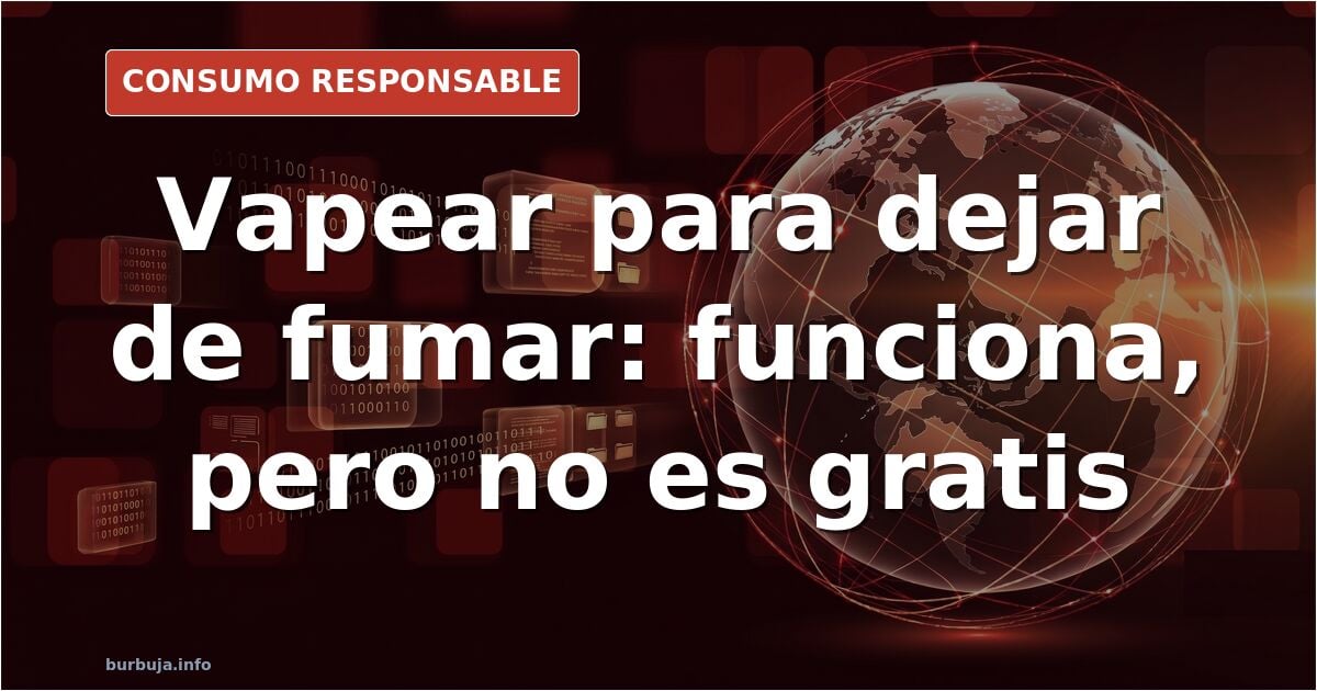 Cigarrillo electrónico con líquido de nicotina junto a un paquete de tabaco convencional sobre una mesa