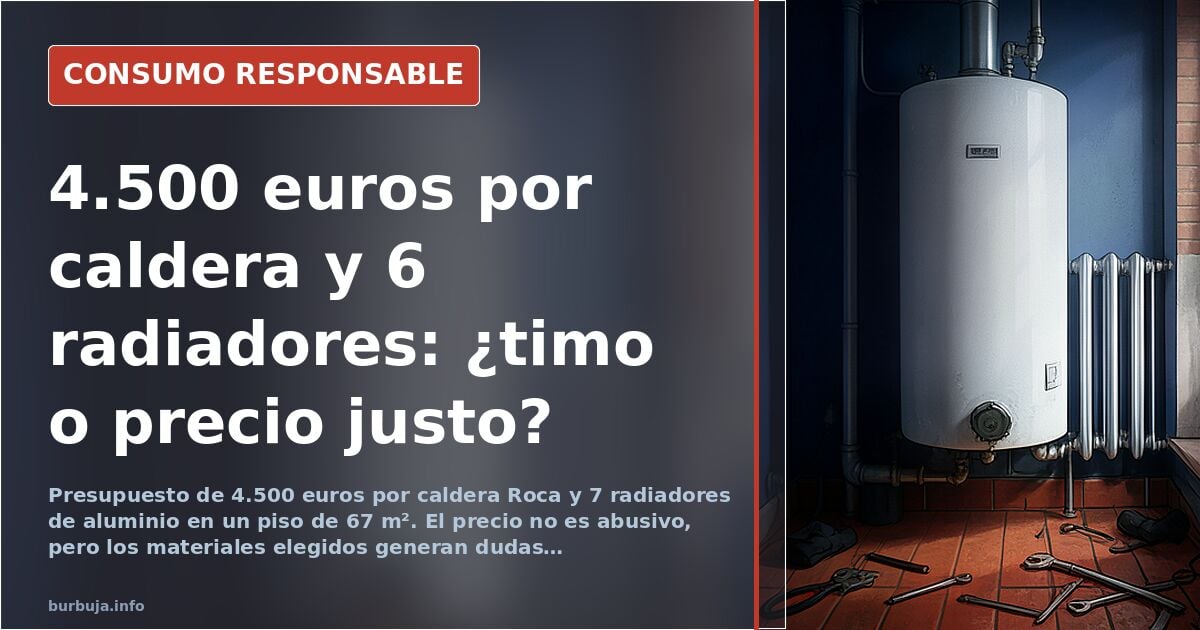 Presupuesto de 4.500 euros para instalar gas en un piso de 67 m2