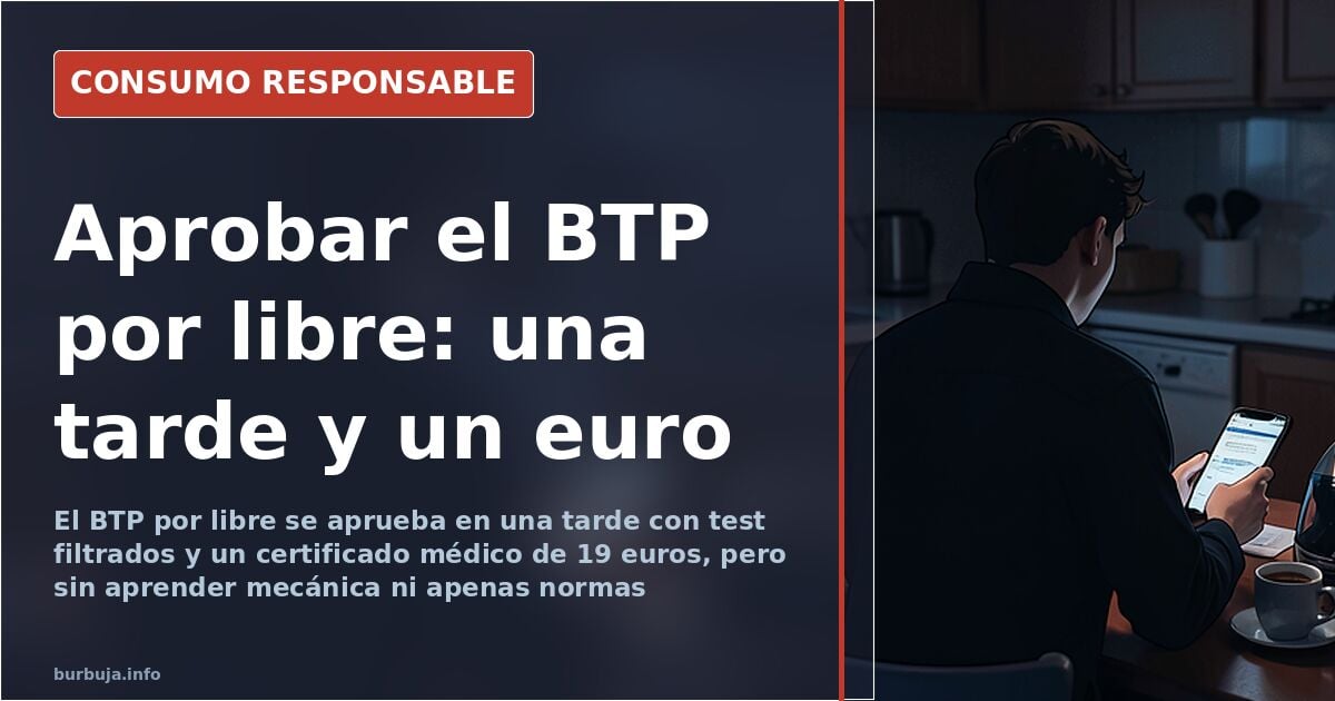 Spain's BTP licence: passing without mechanics using filtered practice tests
