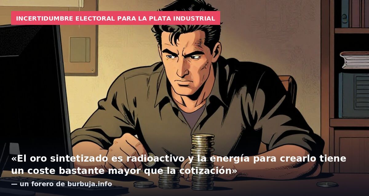 Incertidumbre electoral para la plata industrial: «El oro sintetizado es radioactivo y la energía para crearlo tiene un coste bastante mayor que la cotización» — un forero de burbuja.info