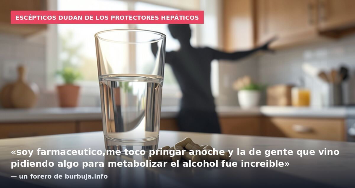 Escépticos dudan de los protectores hepáticos: «soy farmaceutico,me toco pringar anoche y la de gente que vino pidiendo algo para metabolizar el alcohol fue increible» — un forero de burbuja.info