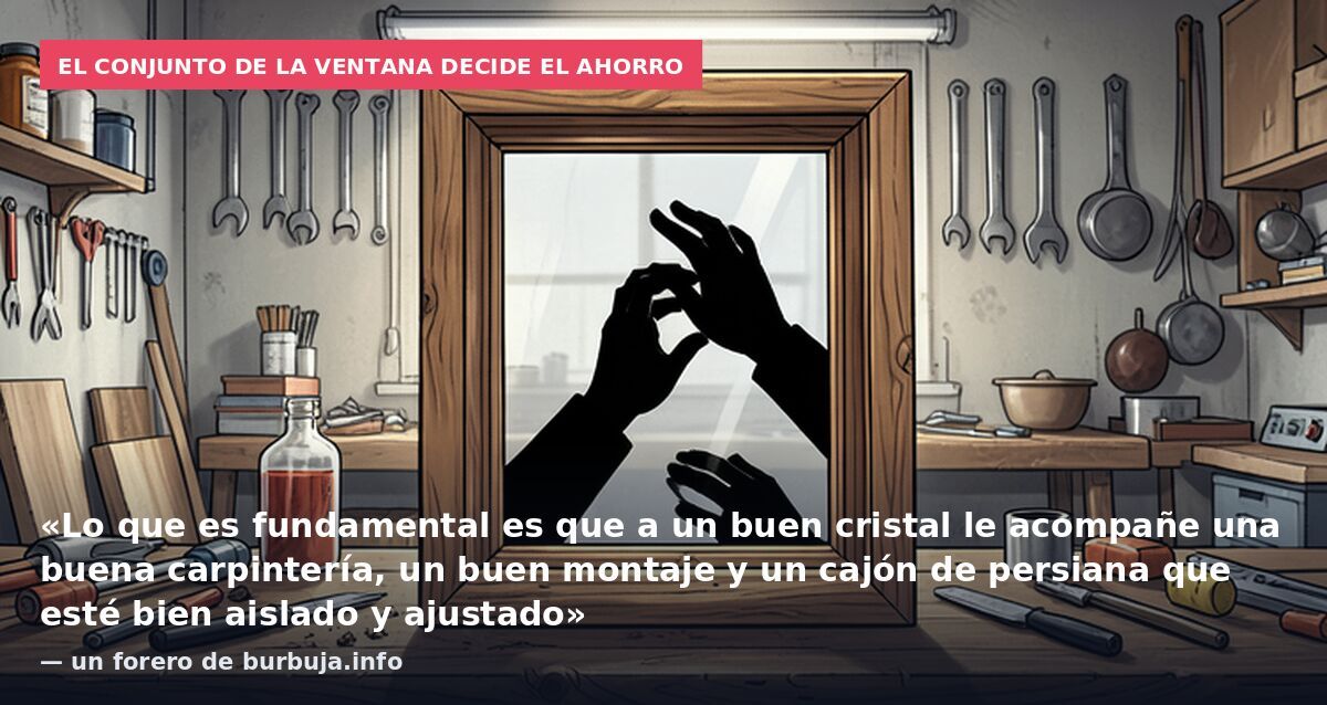 El conjunto de la ventana decide el ahorro: «Lo que es fundamental es que a un buen cristal le acompañe una buena carpintería, un buen montaje y un cajón de persiana que esté bien aislado y ajustado» — un forero de burbuja.info