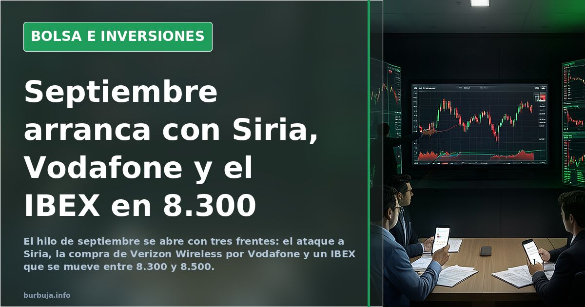 Septiembre arranca con Siria, Vodafone y el IBEX en 8.300