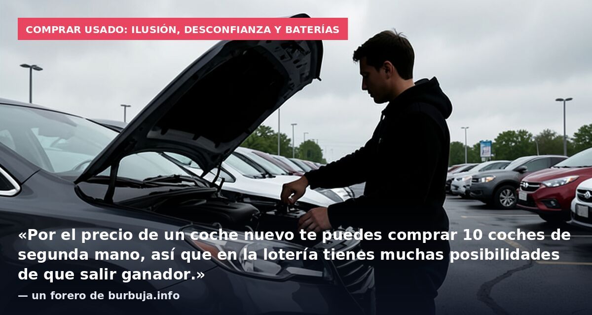 Comprar usado: ilusión, desconfianza y baterías: «Por el precio de un coche nuevo te puedes comprar 10 coches de segunda mano, así que en la lotería tienes muchas posibilidades de que salir ganador.» — un forero de burbuja.info
