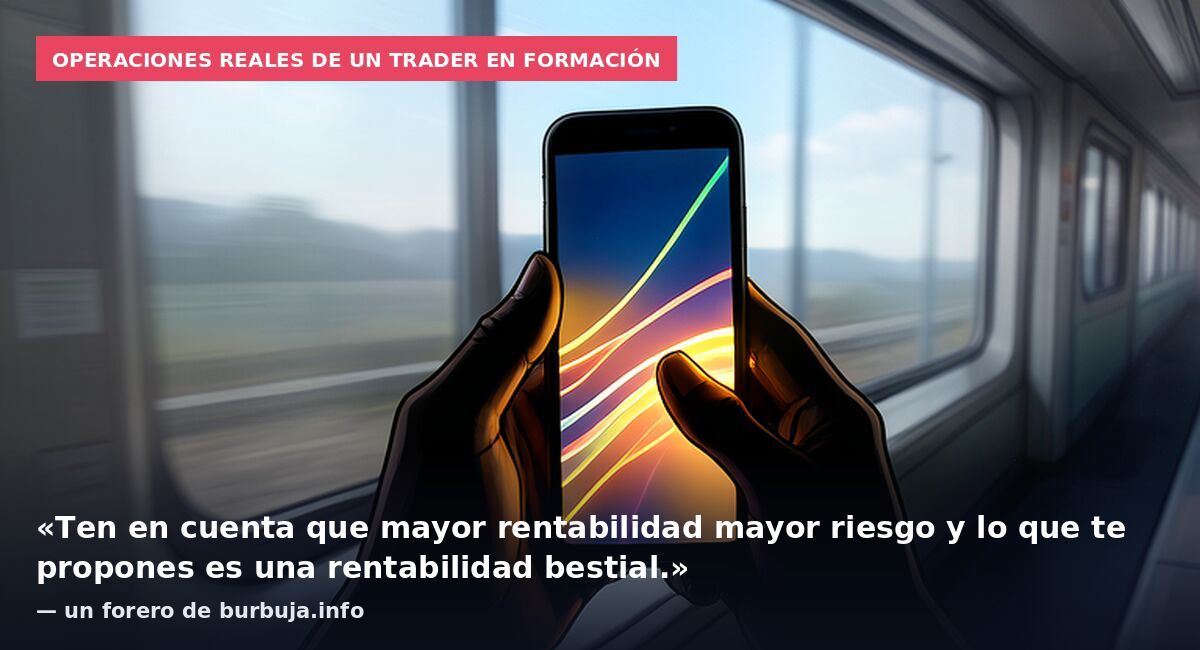 Operaciones reales de un trader en formación: «Ten en cuenta que mayor rentabilidad mayor riesgo y lo que te propones es una rentabilidad bestial.» — un forero de burbuja.info