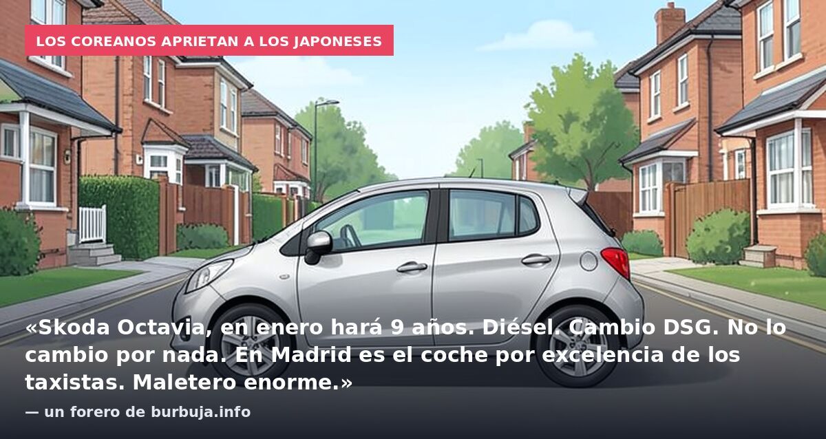 Los coreanos aprietan a los japoneses: «Skoda Octavia, en enero hará 9 años. Diésel. Cambio DSG. No lo cambio por nada. En Madrid es el coche por excelencia de los taxistas. Maletero enorme.» — un forero de burbuja.info