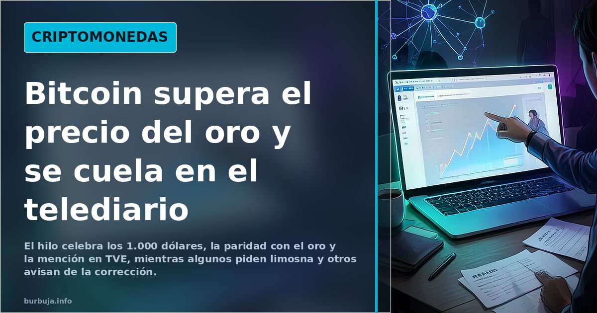 Bitcoin supera el precio del oro y se cuela en el telediario