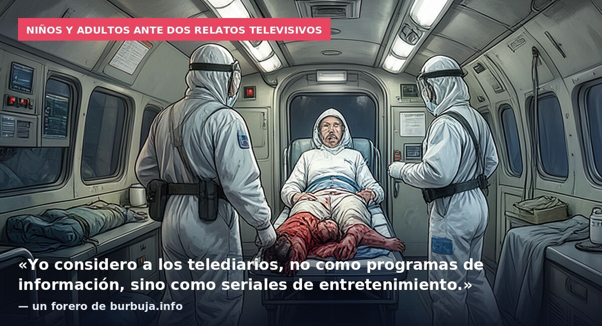 Niños y adultos ante dos relatos televisivos: «Yo considero a los telediarios, no como programas de información, sino como seriales de entretenimiento.» — un forero de burbuja.info
