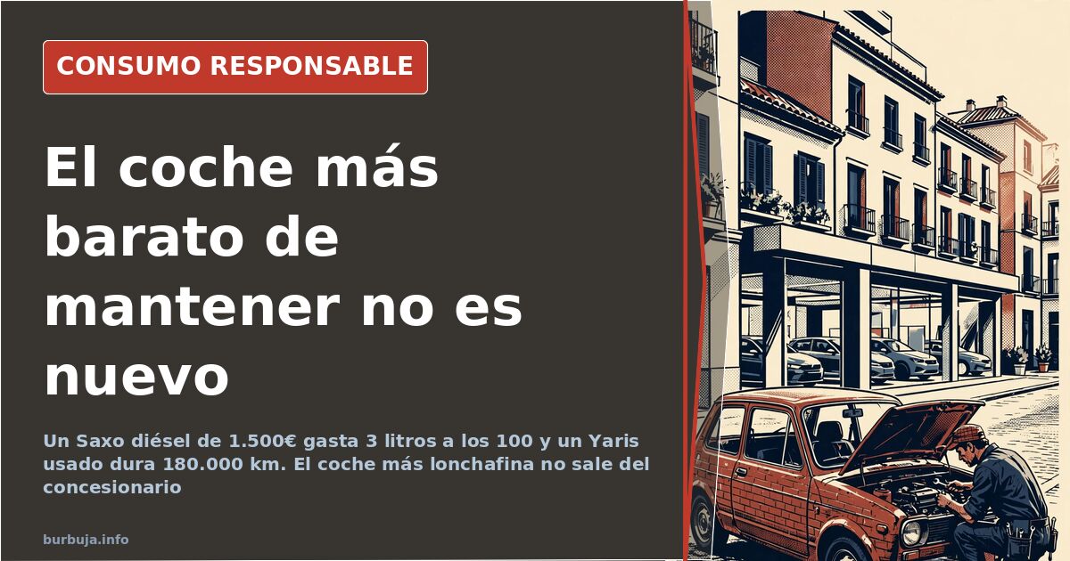 Utilitario compacto de segunda mano aparcado en la calle, la opción más lonchafina frente a un coche nuevo