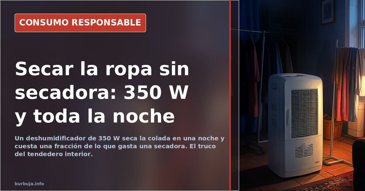 El deshumidificador que seca la ropa por la noche y gasta 350 W