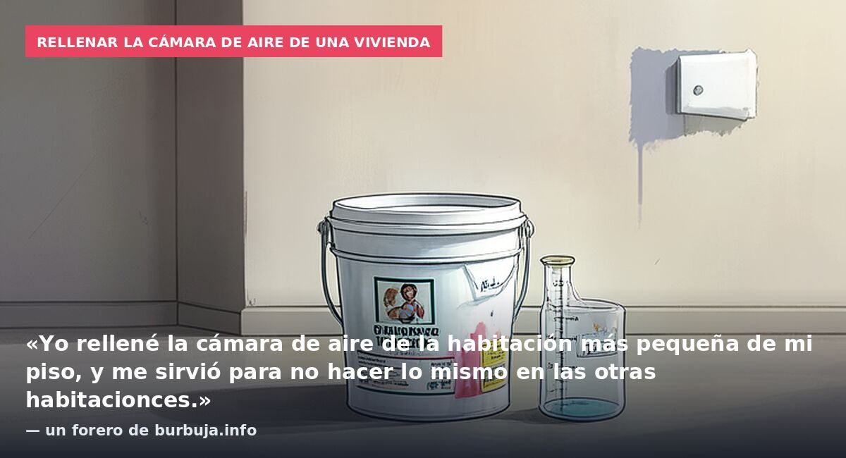 Rellenar la cámara de aire de una vivienda: «Yo rellené la cámara de aire de la habitación más pequeña de mi piso, y me sirvió para no hacer lo mismo en las otras habitacionces.» — un forero de burbuja.info