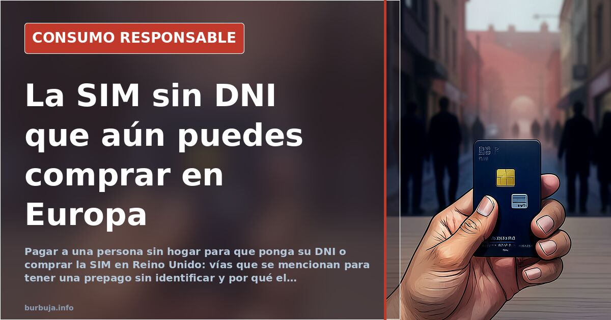 Cómo se consigue una SIM prepago sin DNI: métodos que se citan en foros