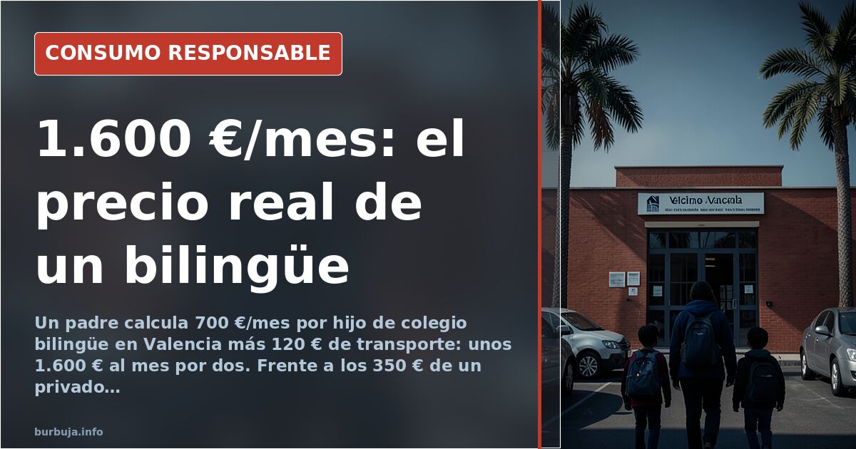 Un padre paga 1.600 €/mes por el bilingüe de dos hijos