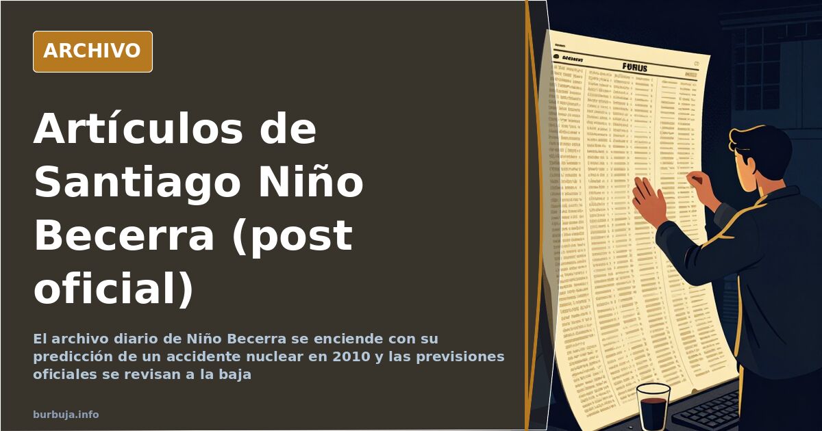 Artículos de Santiago Niño Becerra (post oficial)