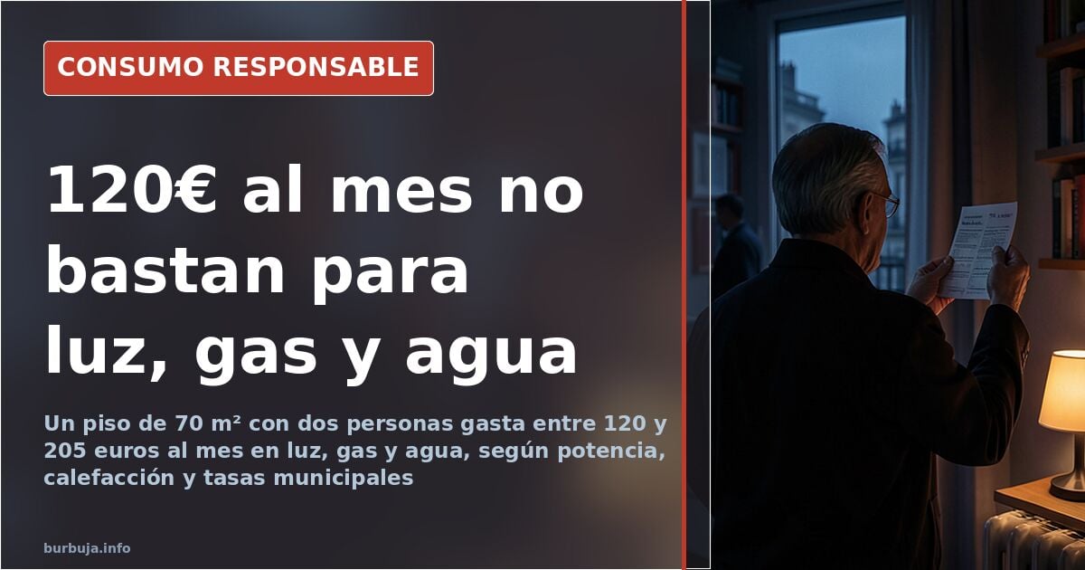 Luz, gas y agua en un piso de 70 m²: los 120€ que se quedan cortos