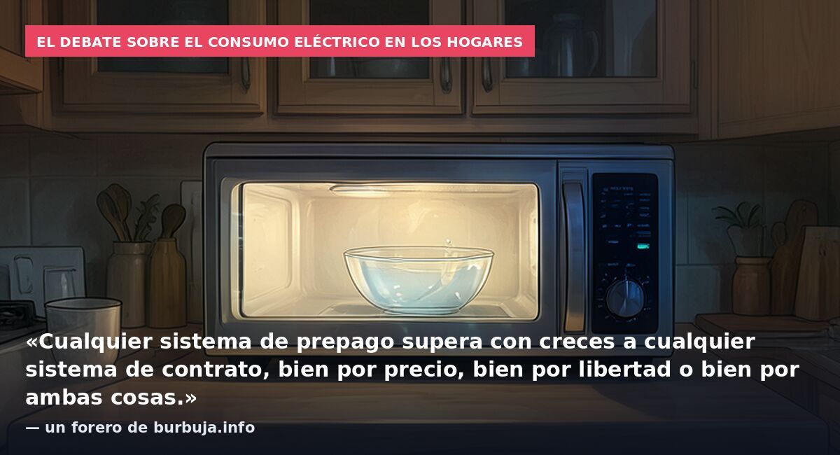 El debate sobre el consumo eléctrico en los hogares: «Cualquier sistema de prepago supera con creces a cualquier sistema de contrato, bien por precio, bien por libertad o bien por ambas cosas.» — un forero de burbuja.info