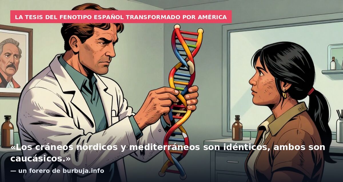 La tesis del fenotipo español transformado por América: «Los cráneos nórdicos y mediterráneos son idénticos, ambos son caucásicos.» — un forero de burbuja.info