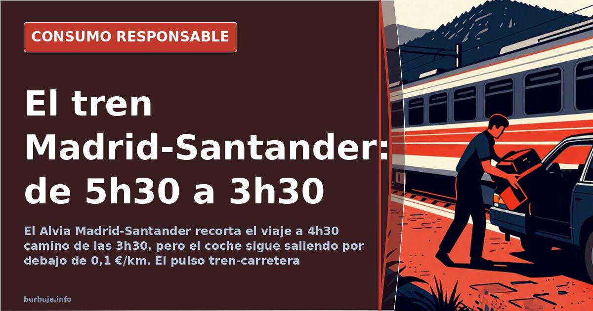 Tren Alvia de Renfe en una estación, símbolo del consumo responsable y del pulso entre ferrocarril y coche