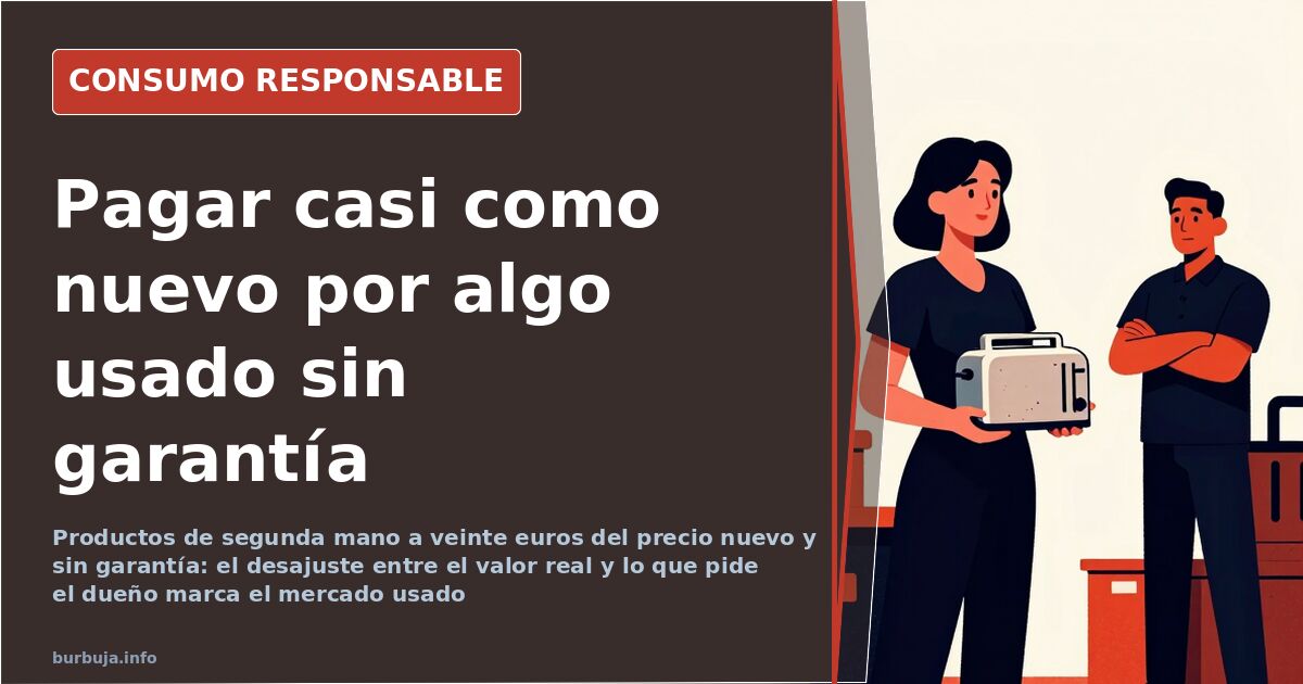 Anuncios de segunda mano con precios cercanos al producto nuevo en una pantalla de portales de compraventa