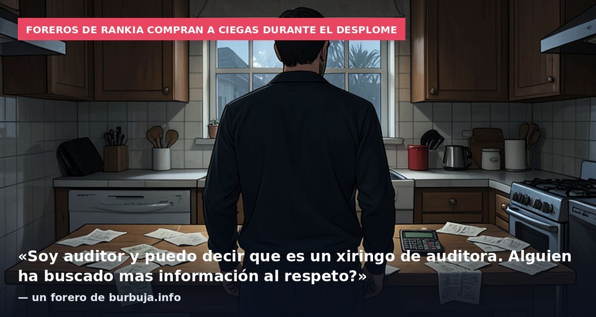 Foreros de Rankia compran a ciegas durante el desplome: «Soy auditor y puedo decir que es un xiringo de auditora. Alguien ha buscado mas información al respeto?» — un forero de burbuja.info