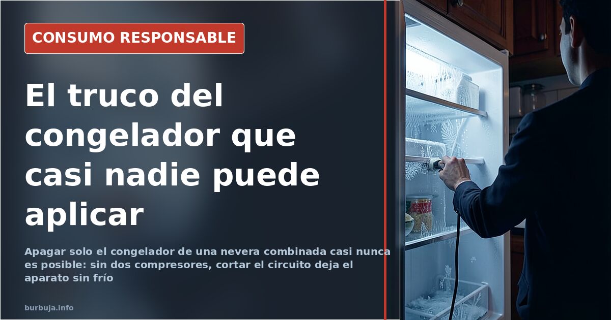 Nevera combinada antigua de dos puertas con congelador superior, el electrodoméstico cuyo consumo se intenta reducir