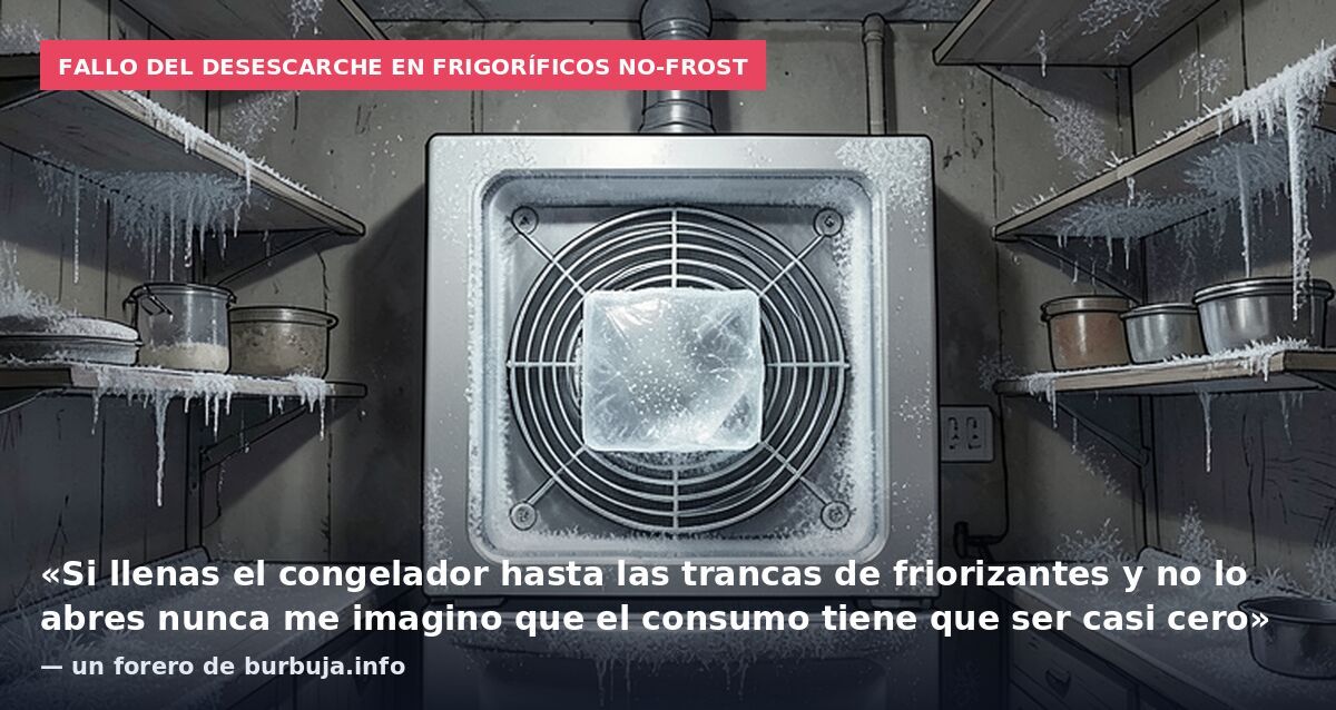 Fallo del desescarche en frigoríficos no-frost: «Si llenas el congelador hasta las trancas de friorizantes y no lo abres nunca me imagino que el consumo tiene que ser casi cero» — un forero de burbuja.info