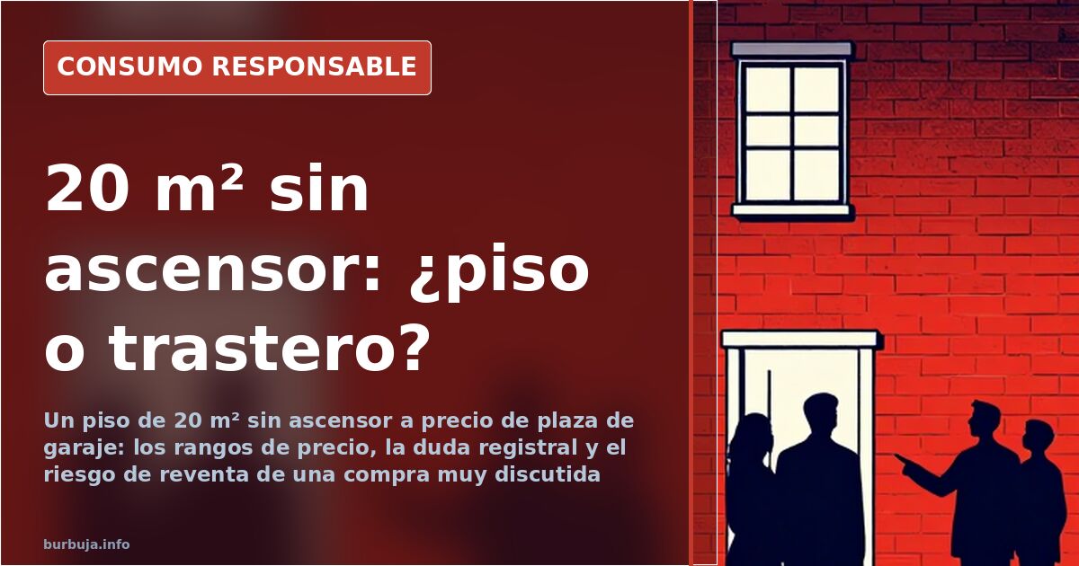 Comprar un minipiso de 20 m² sin ascensor: del chollo al riesgo