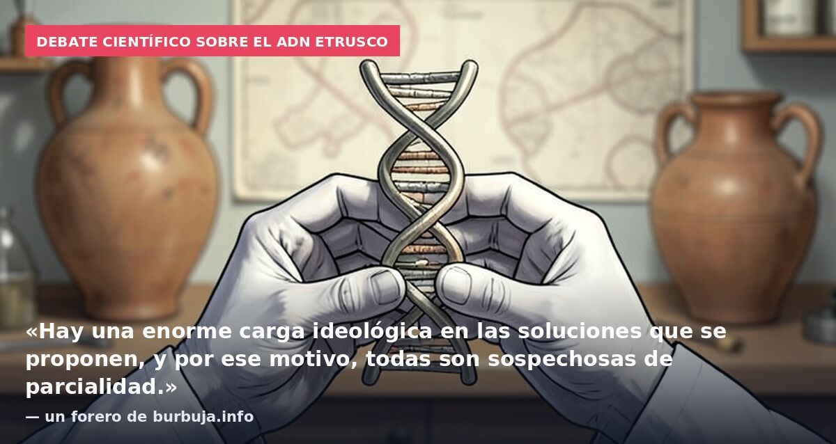 Debate científico sobre el ADN etrusco: «Hay una enorme carga ideológica en las soluciones que se proponen, y por ese motivo, todas son sospechosas de parcialidad.» — un forero de burbuja.info