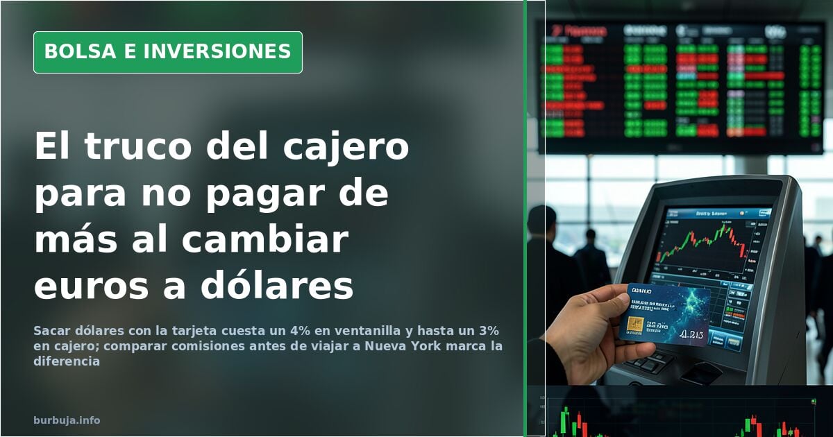 Cambiar euros a dólares: del 4% en ventanilla al 2% de la tarjeta