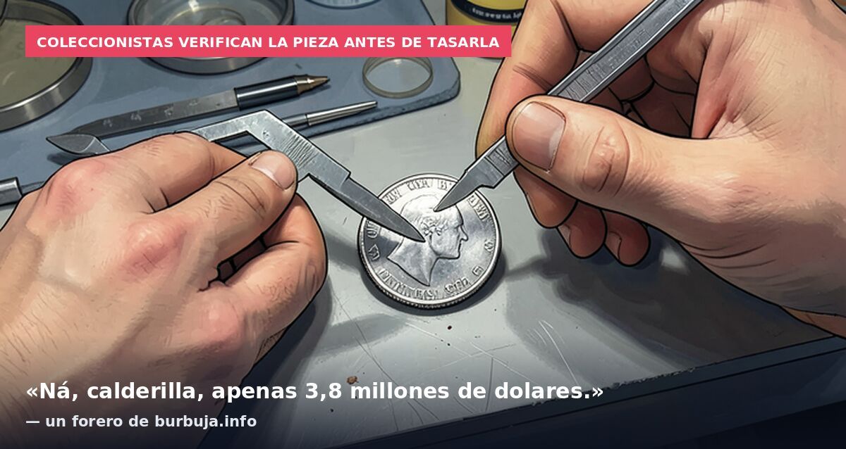 Coleccionistas verifican la pieza antes de tasarla: «Ná, calderilla, apenas 3,8 millones de dolares.» — un forero de burbuja.info