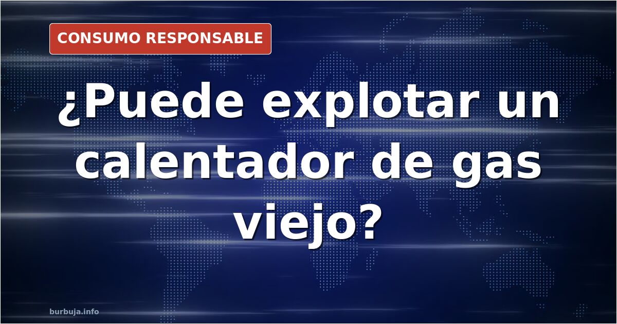Calentador de gas antiguo con la carcasa abierta mostrando la llama piloto encendida y restos de goteo de agua en la base