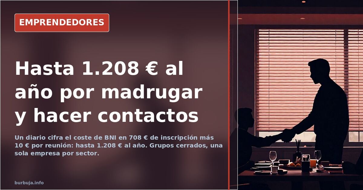 Sala de reuniones de networking a primera hora de la mañana con empresarios desayunando y presentando su negocio