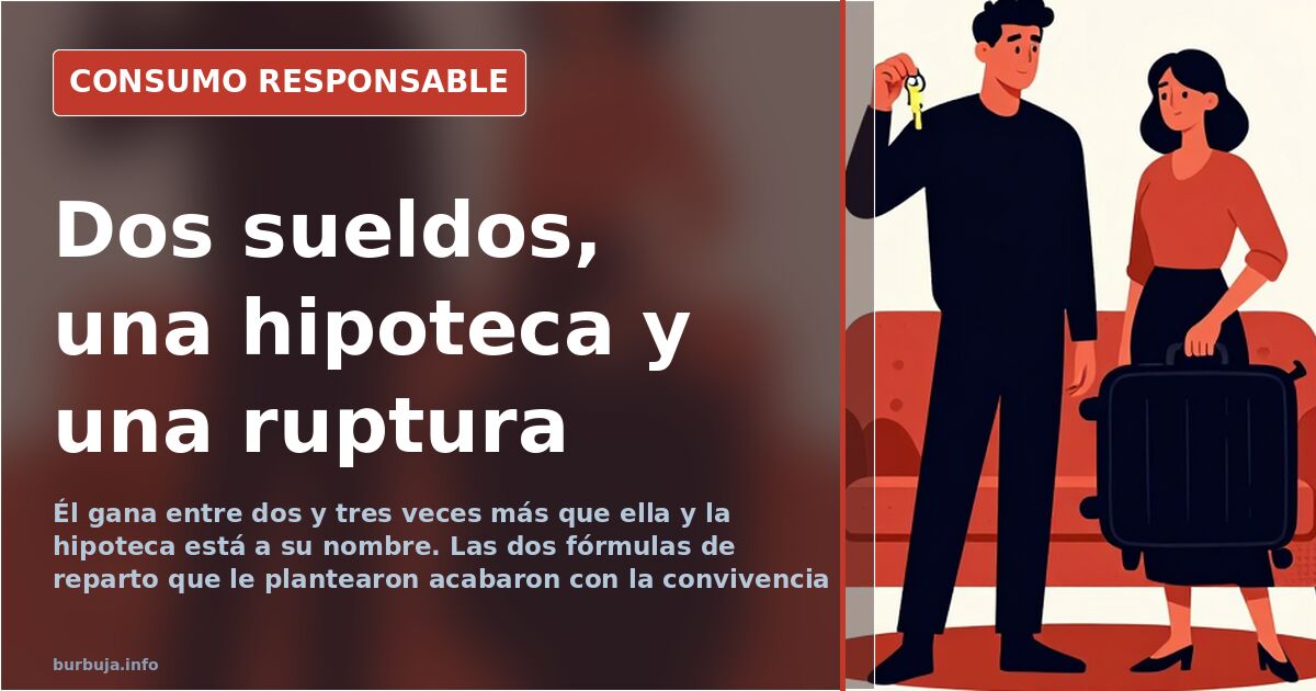 Pareja revisando gastos comunes sobre una mesa con calculadora, facturas y documentos de una hipoteca de vivienda