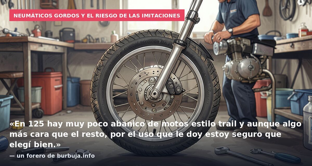 Neumáticos gordos y el riesgo de las imitaciones: «En 125 hay muy poco abanico de motos estilo trail y aunque algo más cara que el resto, por el uso que le doy estoy seguro que elegí bien.» — un forero de burbuja.info